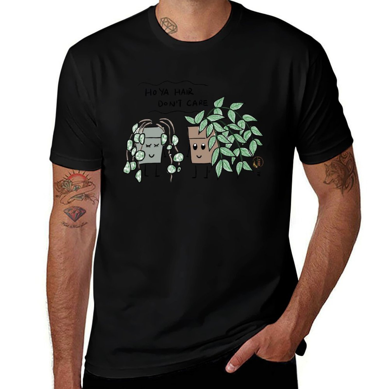Hair Care Illustration - ホヤの髪、気にならないかわいいイラスト。Tシャツプリント用、かわいい植物ステッカー、ホヤの植物ステッカー。ベイエリアのホヤTシャツ。