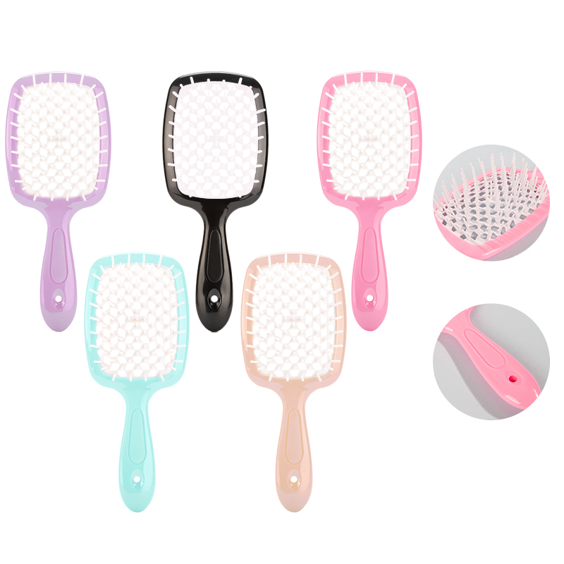 Detangling Wide Comb - 広い歯エアクッションコーム女性頭皮マッサージコームヘアブラシもつれ防止帯電防止ヘアブラシヘッドコーム理髪ツール