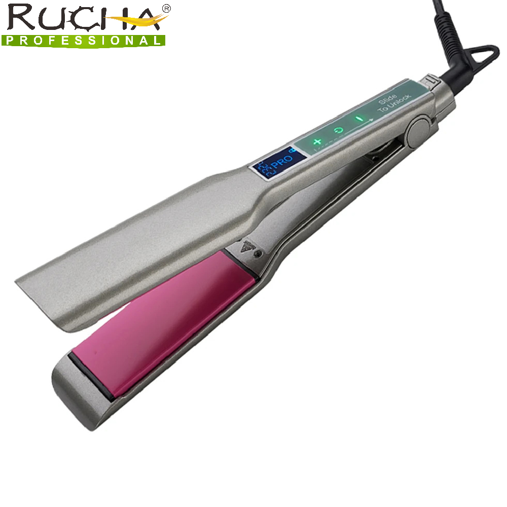 Detangling Wide Comb - ストレートヘアアイロンスマートタッチディスプレイ液晶dispalyセラミック加熱プレートフラットアイロンプロ用mch高速ウォームアップワイドプレート