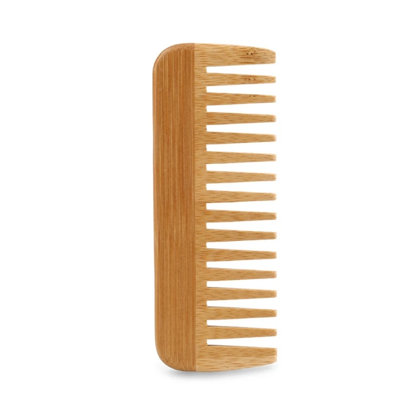 天然竹広歯コーム、脱毛コーム、帯電防止木製コーム、本物の髪の - Detangling Wide Comb のレビューと価格