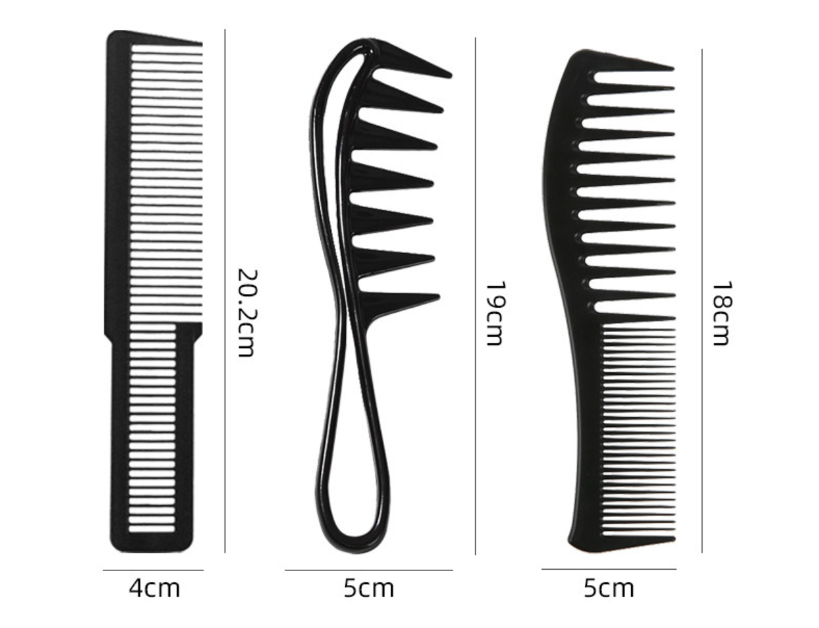 男性用ヘアスタイリング用スタイリングコーム4本セット - ワ - Detangling Wide Comb のレビューと価格