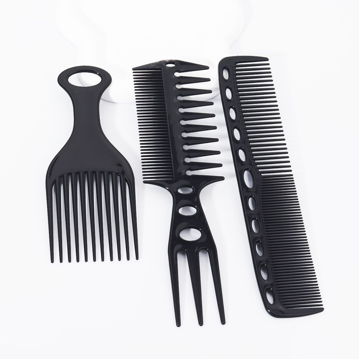 6本セット 黒髪用櫛セット、ヘアコーム、尖った尾の櫛、幅広歯 - Detangling Wide Comb のレビューと価格