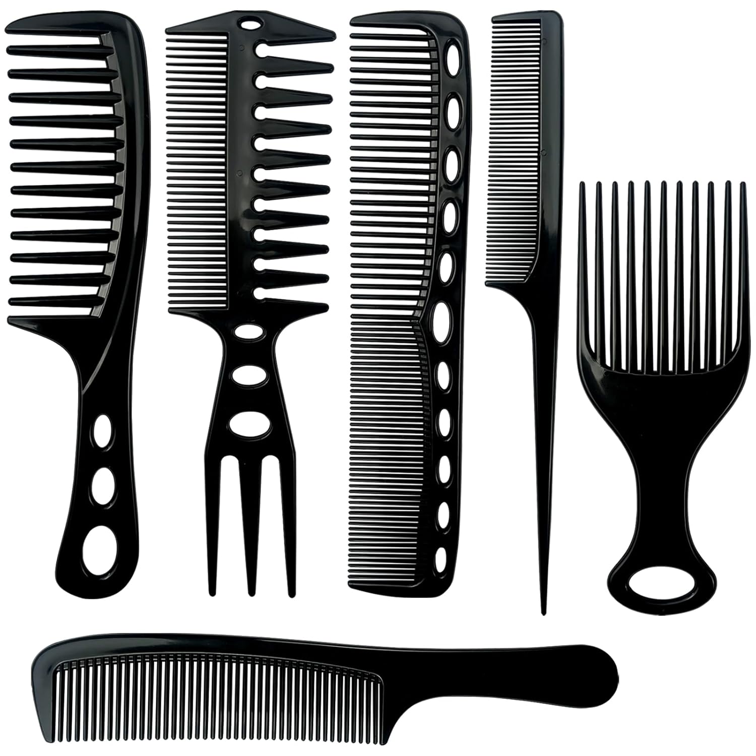 6 個のワイド歯のもつれ解消コームセット静電気防止ヘアスタイ - Detangling Wide Comb のレビューと価格