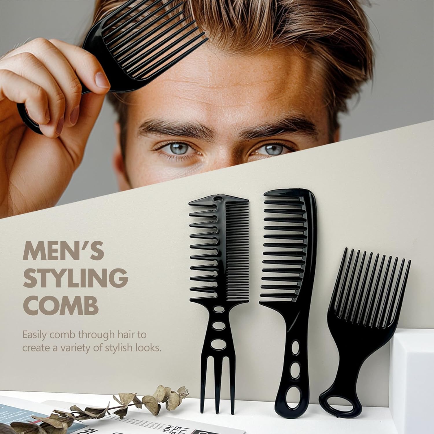 6 個のワイド歯のもつれ解消コームセット静電気防止ヘアスタイ - Detangling Wide Comb のレビューと価格