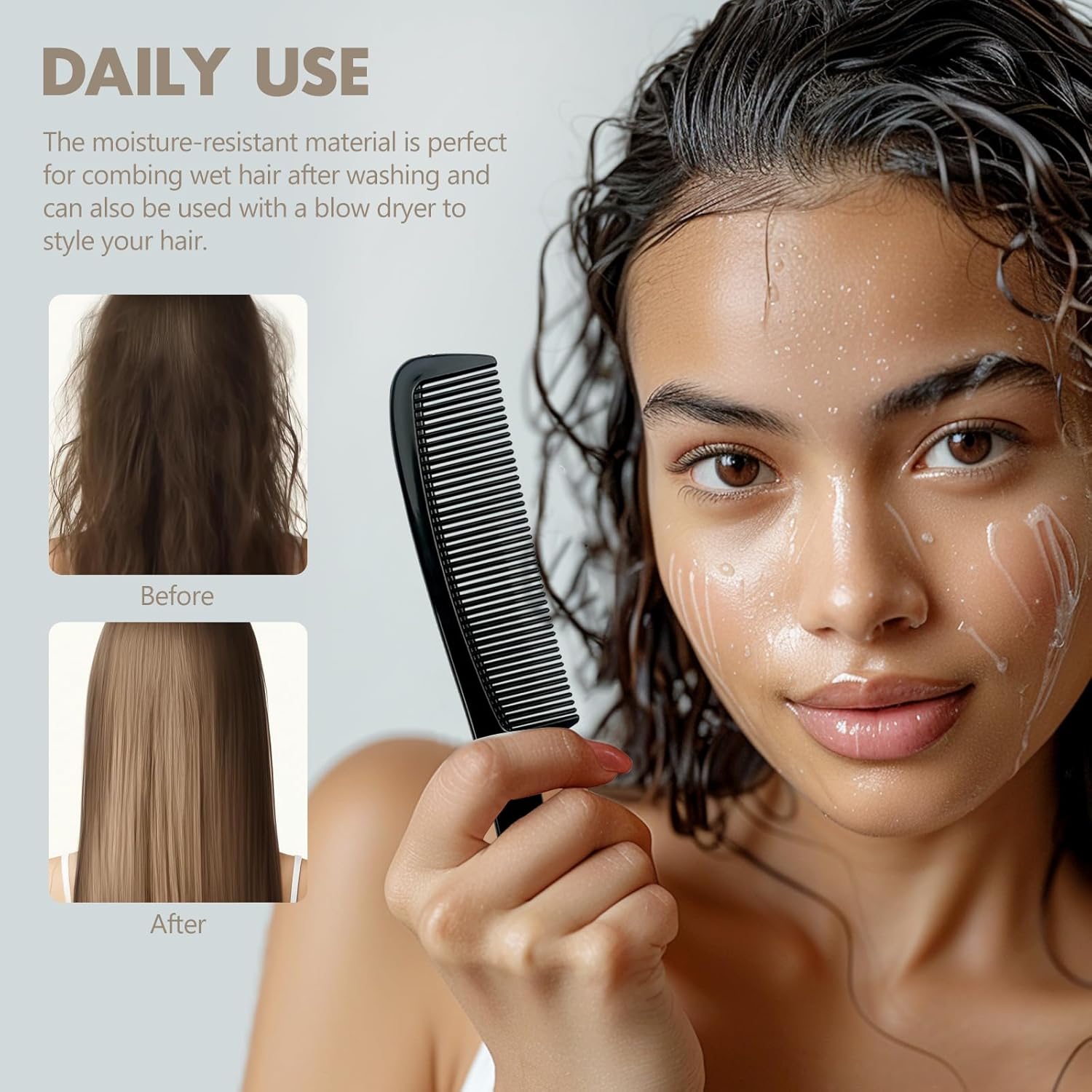 6 個のワイド歯のもつれ解消コームセット静電気防止ヘアスタイ - Detangling Wide Comb のレビューと価格