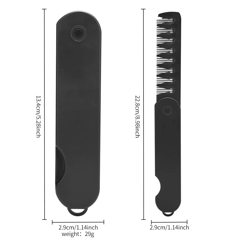 男性の広い歯のヘアコームポータブルプラスチック折りたたみポケ - Detangling Wide Comb のレビューと価格