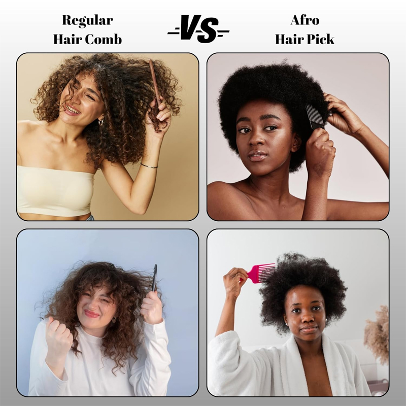 シリコンマジックツイストヘアブラシ＆アフロピックコームセット - Detangling Wide Comb のレビューと価格